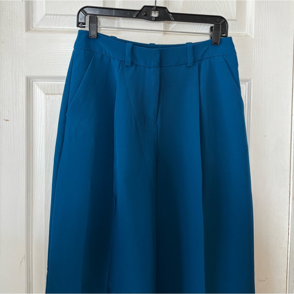 NWT New York and Company Blue High Rise Wide Leg Trousers Size Small - Picture 2 of 11